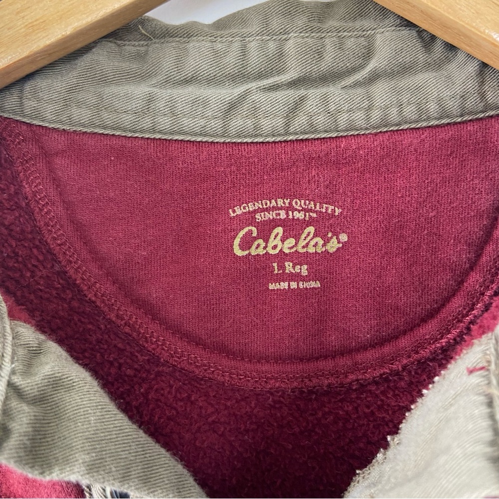 Vintage Cabela’s Pullover Collared Button Sweatsh… - image 2